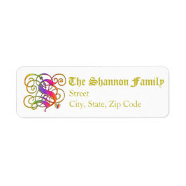 S Monogram "Gothic Sunshine"-Adressetiketter Returadress Etikett