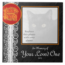 S Monogram "In Memory of Your Loved One"-panel Kakelplatta