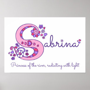S monogram konst Sabrina flicknamn betydelse affis Poster