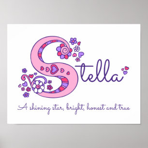 S monogram konst Stella flicknamn betydelse affisc Poster