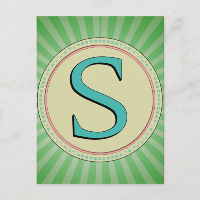 S-MONOGRAMBREV VYKORT (Framsida)