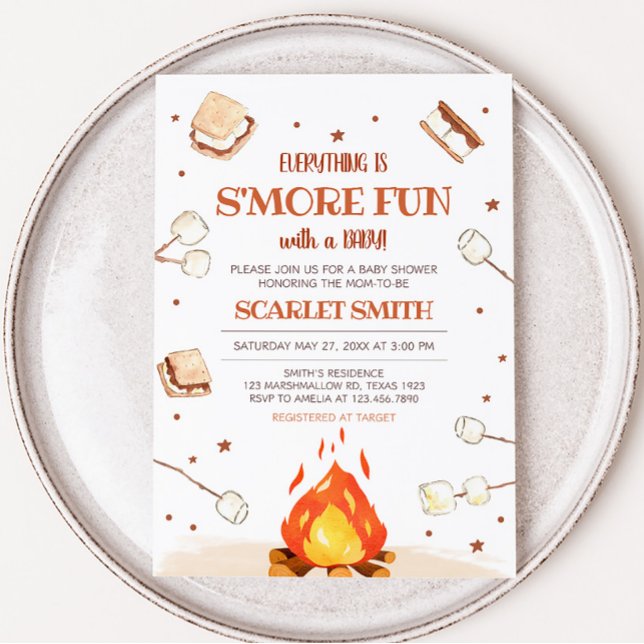 S more Bonfire Baby Shower Inbjudningar (Bonfire Baby Shower Invitation)