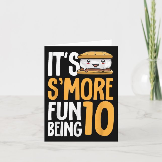 S’more Campfire 10th Birthday Marshmallow Camping Kort (Framsida)