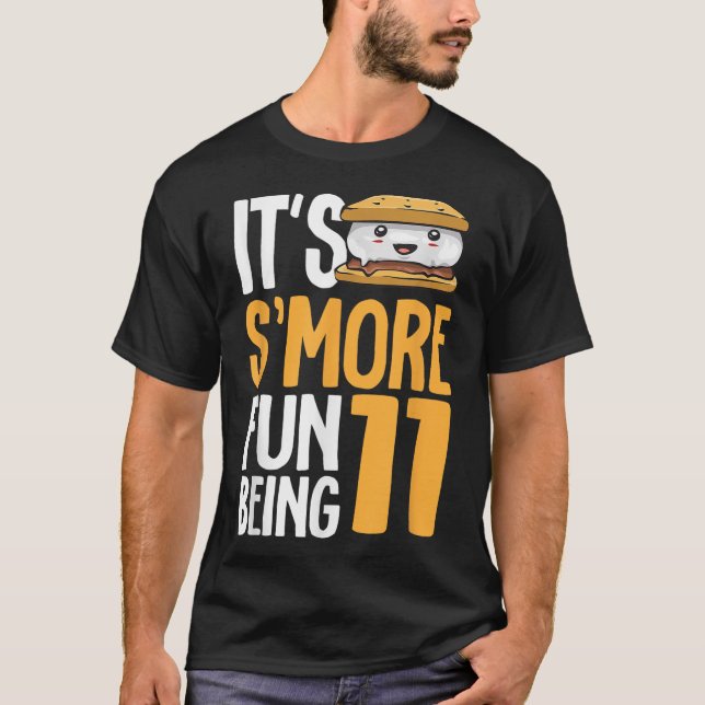 S’more Campfire 11th Birthday Marshmallow Camping  T Shirt (Framsida)