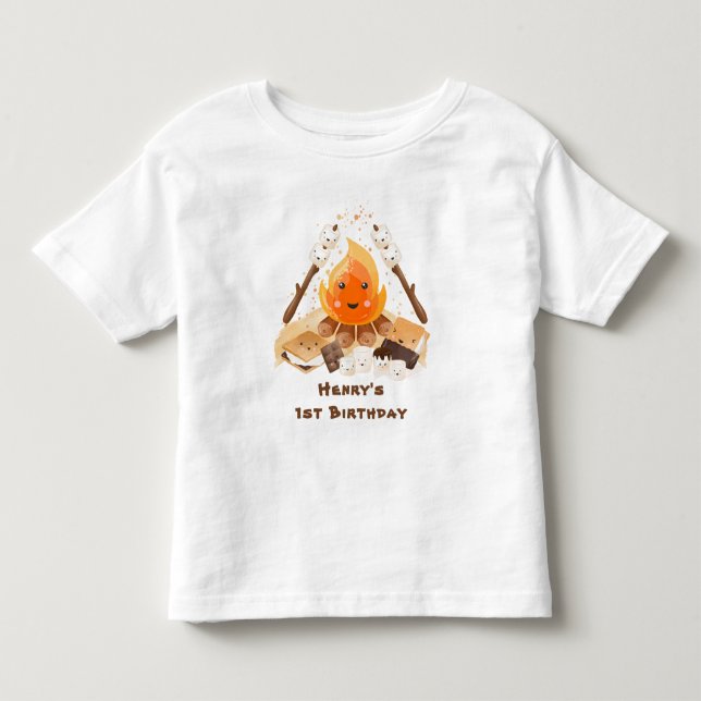 S more Campfire Cute Birthday T Shirt (Framsida)