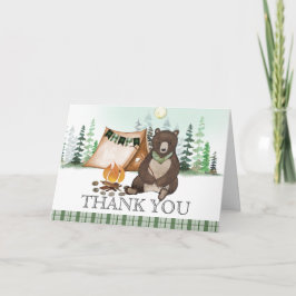 S more Camping Bear Lycklig Camper 1st Birthday Tack Kort