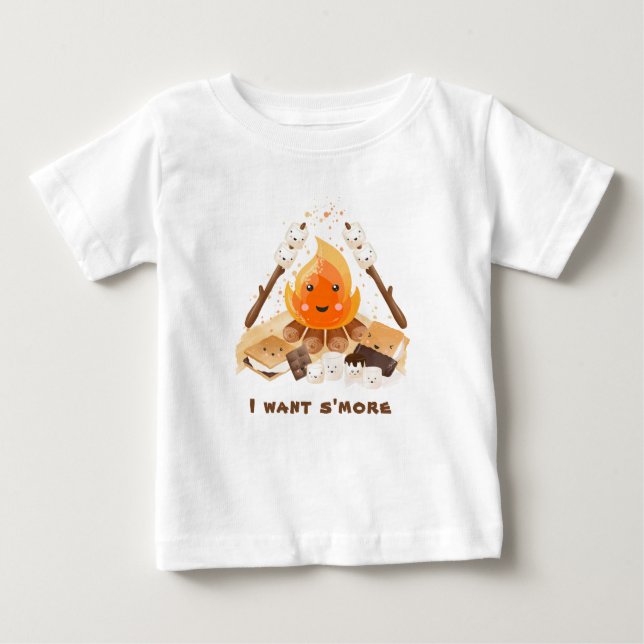 S more Cute Roligt Campfire Baby T-shirt (Framsida)