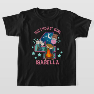 S:more Four Birthday shirt Camping T