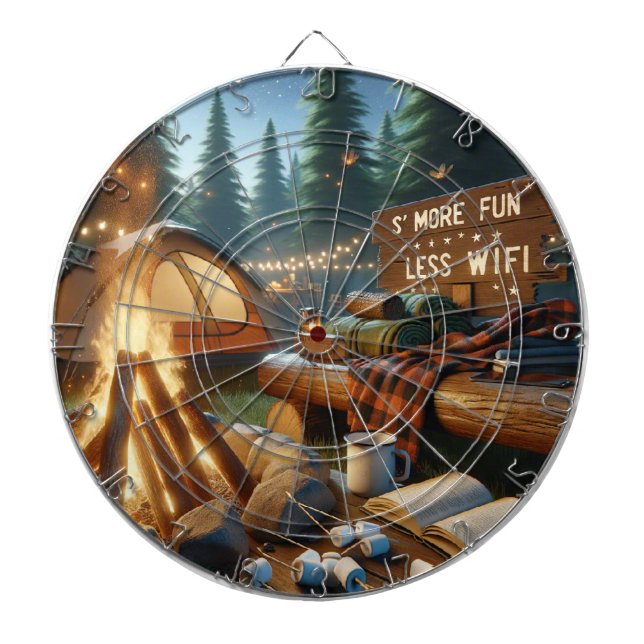 S’more Fun Camping Dartboard – Rustic Game Decor Darttavla (Framsidan)