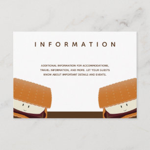 S’more Illustration Bröllop White Brown Info Tilläggskort