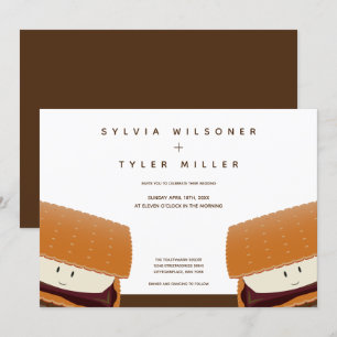 S’more Illustration Food Bröllop Inbjudningar