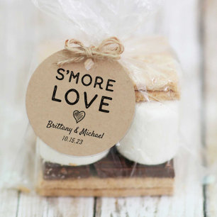 S more Kärlek Heart Kraft Rustic Bröllop Gåvor Etiketter