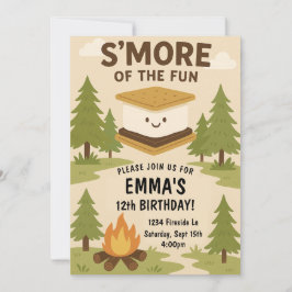 S more Roligt Campfire Födelsedagsfest inbjudan