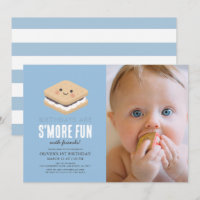 S more Roligt Kawaii Blue Boy 1st Birthday Photo