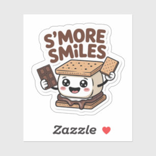 S more Smiles Cute Kawaii Campfire Treat Klistermärken