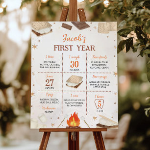 S Mores Campfire First Year Milestone Sign Poster