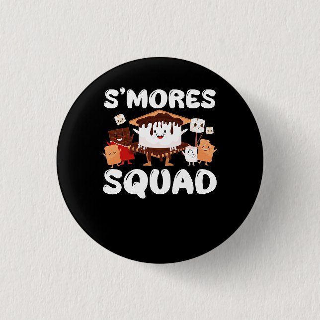 S:mores Marshmallow Funny Smores Squad Camping Ca Knapp (Framsida)