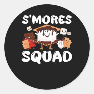 S:mores Marshmallow Funny Smores Squad Camping Ca Runt Klistermärke