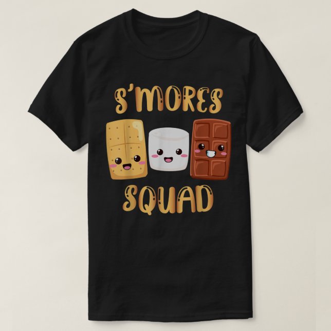 S:mores Marshmallow Funny Smores Squad Camping Ca T Shirt (Design framsida)