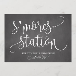 S:mores Station Favor Party Signage 5x7 Inbjudningar