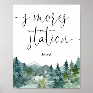 S.mores station jämnar ut pub rustiska berg poster
