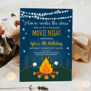 S mres Movie night under stjärnans födelsedag Inbjudningar