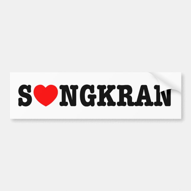 S ❤ NGKRAN ~ Heart (Kärlek) Songkran Bildekal (Framsidan)