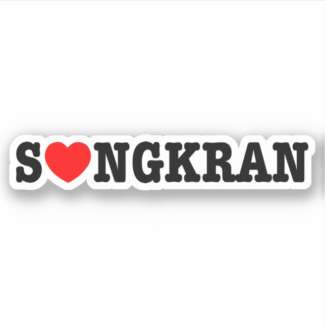 S ❤ NGKRAN ~ Heart (Kärlek) Songkran Klistermärken (Framsida)