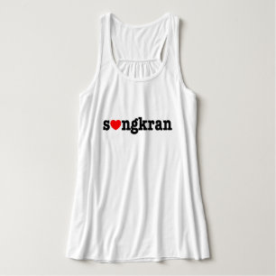 s ❤ ngkran ~ Heart (Kärlek) Songkran Linne Med Racerback