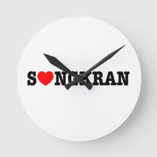 S ❤ NGKRAN ~ Heart (Kärlek) Songkran Rund Klocka