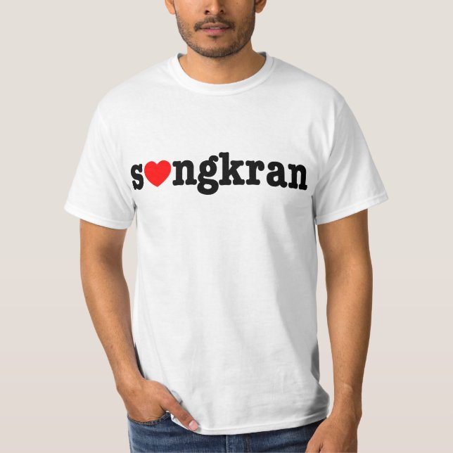s ❤ ngkran ~ Heart (Kärlek) Songkran T-shirt (Framsida)