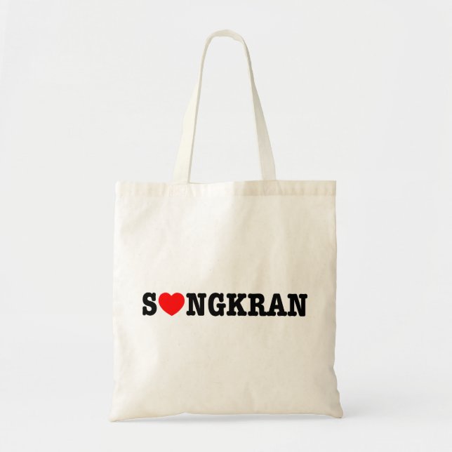 S ❤ NGKRAN ~ Heart (Kärlek) Songkran Tygkasse (Framsidan)