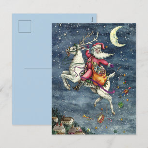 S. NICK, FLYGVITREINDEER, CHRISTMAS MAGIC HELG VYKORT