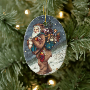 S. NICK I NALLE KOSTYM, CHRISTMAS-TEDIER JULGRANSPRYDNAD KERAMIK