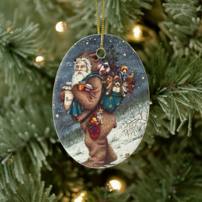 S. NICK I NALLE KOSTYM, CHRISTMAS-TEDIER JULGRANSPRYDNAD KERAMIK (Träd)