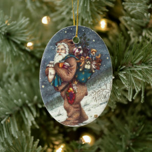 S. NICK I NALLE KOSTYM, CHRISTMAS-TEDIER JULGRANSPRYDNAD KERAMIK