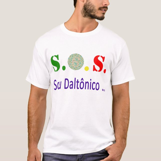 S.O.S. Sou Daltônico Tee Shirt (Framsida)