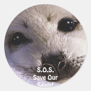 S.O.S. SPARA OUR HARP SÄLAR RUNT KLISTERMÄRKE