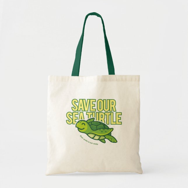 S.O.S-spara vår havssköldpadda Totebag Tygkasse (Framsidan)