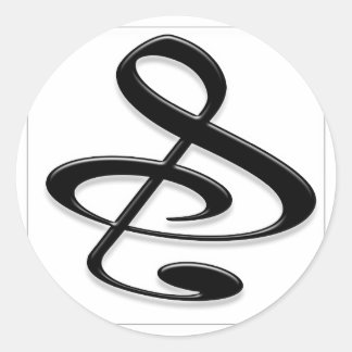 "S", "&" och/eller Treble Clef Musical Note Runt Klistermärke