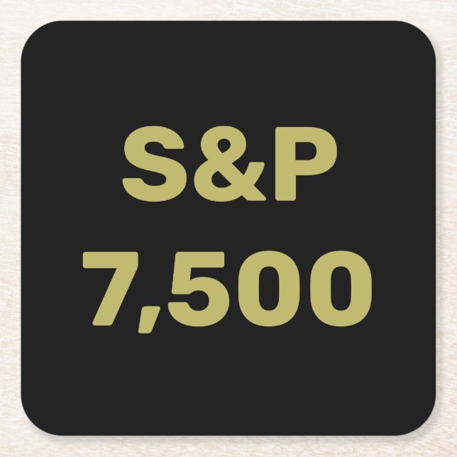 S&P 7,500 Level Stock Market Index Celebration Underlägg Papper Kvadrat (Framsidan)