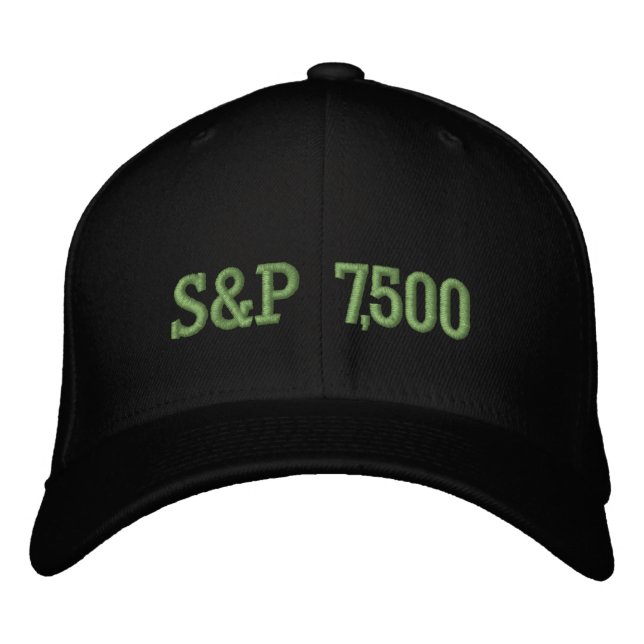 S&P 7 500 Nivå Aktiemarknadsindexfirande Broderad Keps (Framsida)