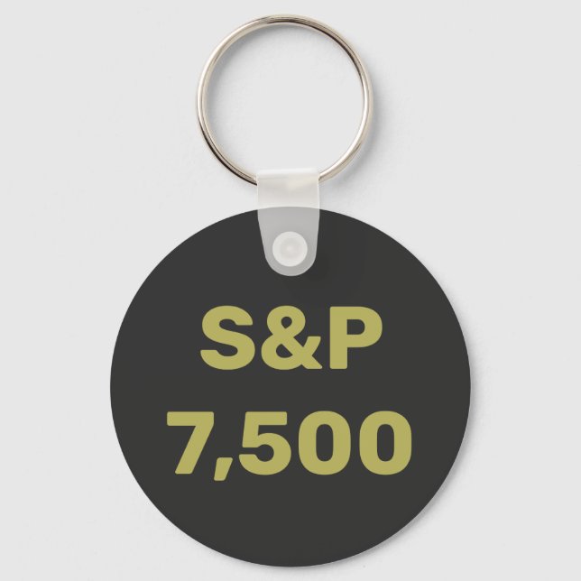 S&P 7 500 Nivå Aktiemarknadsindexfirande Nyckelring (Framsida)