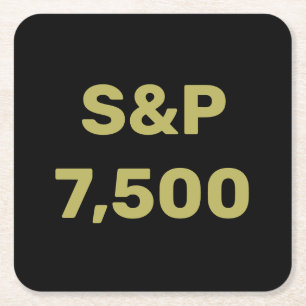 S&P 7 500-nivå Aktiemarknadsindexfirande Underlägg Papper Kvadrat