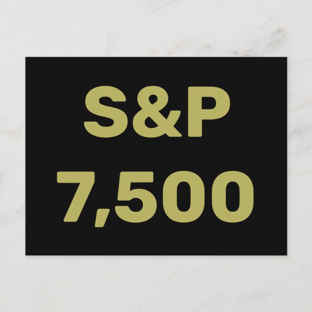 S&P 7 500 Nivå Aktiemarknadsindexfirande Vykort (Framsida)