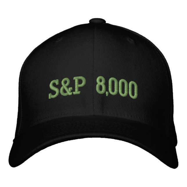 S&P 8 000 nivå Börsindexfirande Broderad Keps (Framsida)