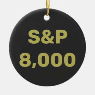 S&P 8 000 Nivå Börsindexfirande Julgransprydnad Keramik