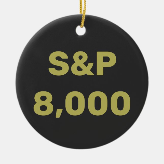 S&P 8 000 Nivå Börsindexfirande Julgransprydnad Keramik (Framsidan)