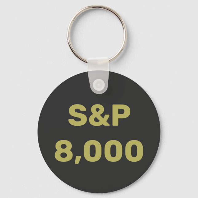 S&P 8 000 nivå Börsindexfirande Nyckelring (Framsida)