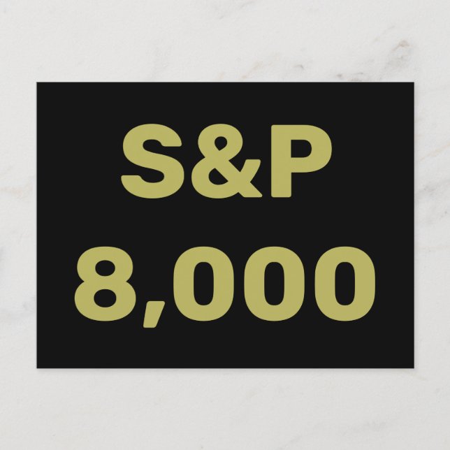 S&P 8 000 Nivå Börsindexfirande Vykort (Framsida)
